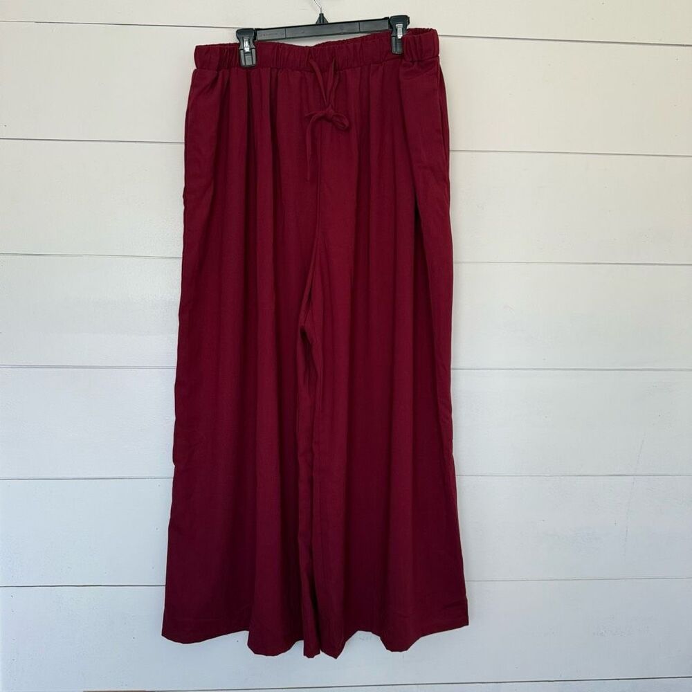 Cider Plus Size Women’s 3XL Maroon Wide Leg Pants New